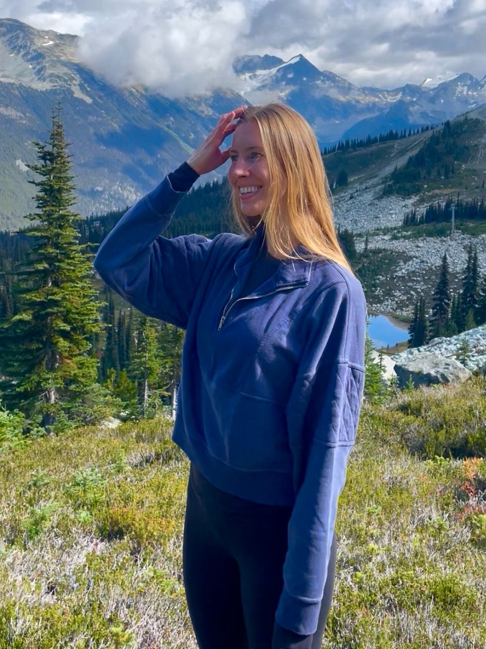 wild fable Navy Quarter-Zip Pullover Sweatshirt